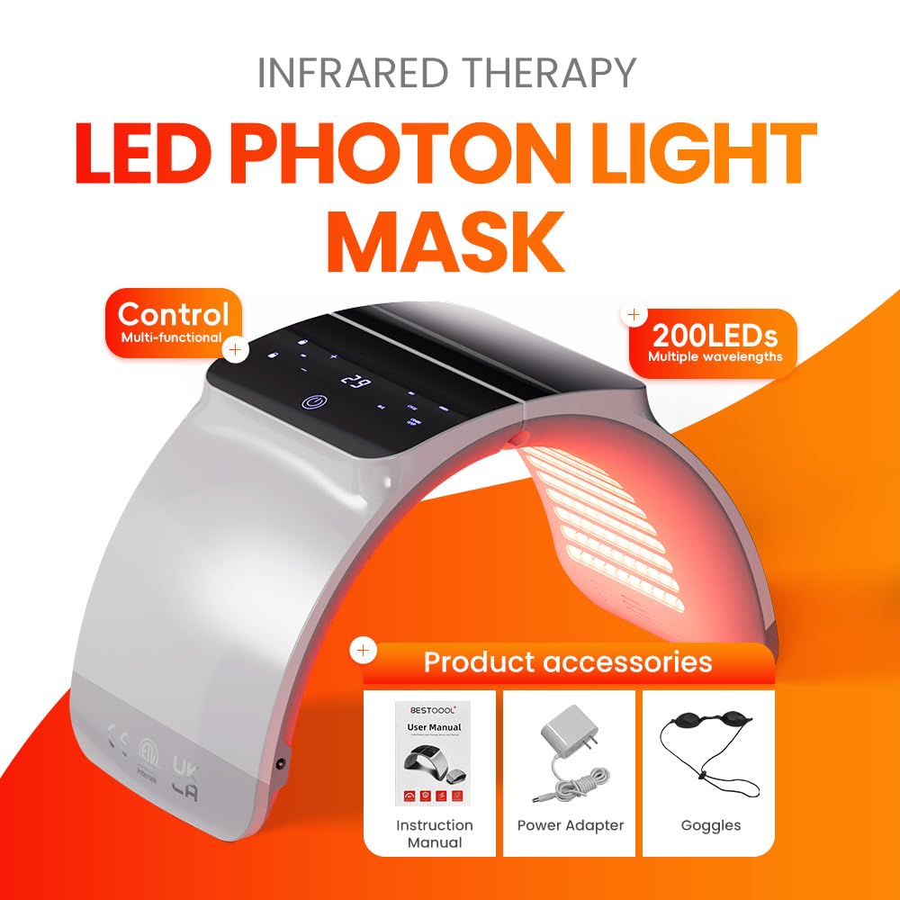 LED Light Therapy 6 Colors with Near Infrared Light LED Face Mask SPA Salon Device
