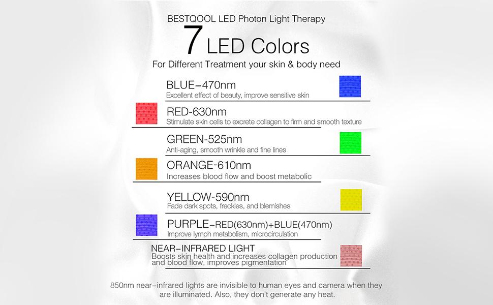 LED Light Therapy 6 Colors with Near Infrared Light LED Face Mask SPA Salon Device