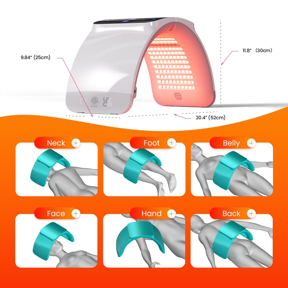 LED Light Therapy 6 Colors with Near Infrared Light LED Face Mask SPA Salon Device