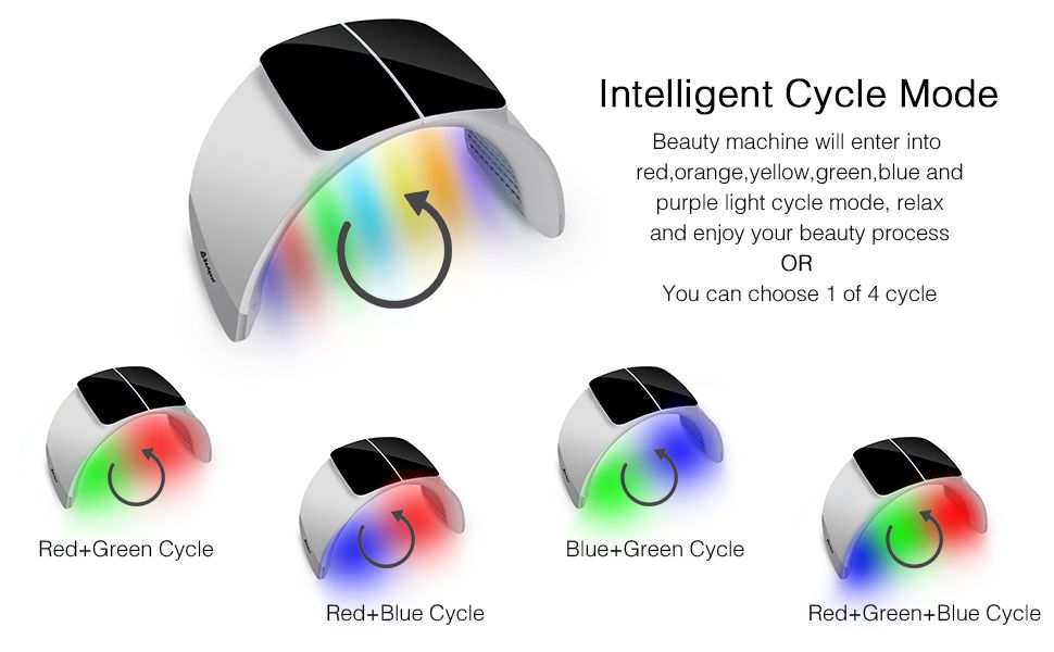 LED Light Therapy 6 Colors with Near Infrared Light LED Face Mask SPA Salon Device