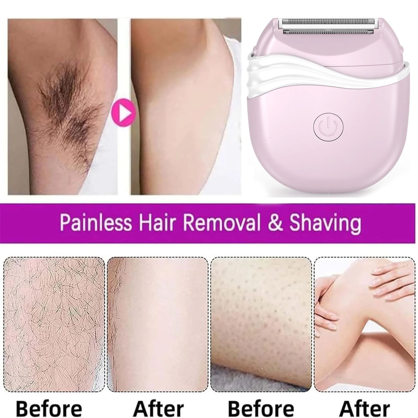 3 in 1 Electric Epilator for Women Shaver Hair Cutting Machine Portable Bikini Trimmer Wet Remover for Face Legs Underarm