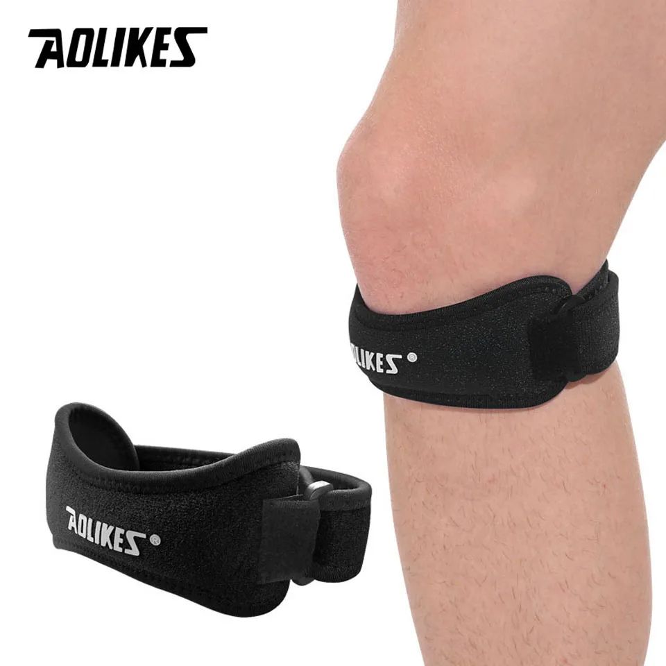 1PCS Adjustable Knee Pad Knee Pain Relief Patella Stabilizer Brace Support for Hiking Soccer Basketball Running Sport Exercise Bands