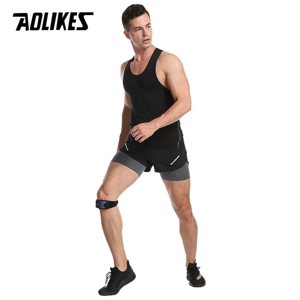 1PCS Adjustable Knee Pad Knee Pain Relief Patella Stabilizer Brace Support for Hiking Soccer Basketball Running Sport Exercise Bands