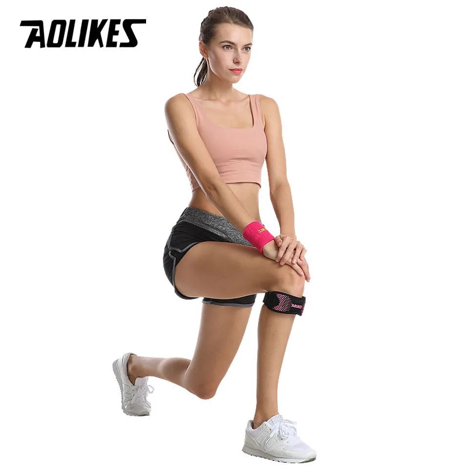 1PCS Adjustable Knee Pad Knee Pain Relief Patella Stabilizer Brace Support for Hiking Soccer Basketball Running Sport Exercise Bands