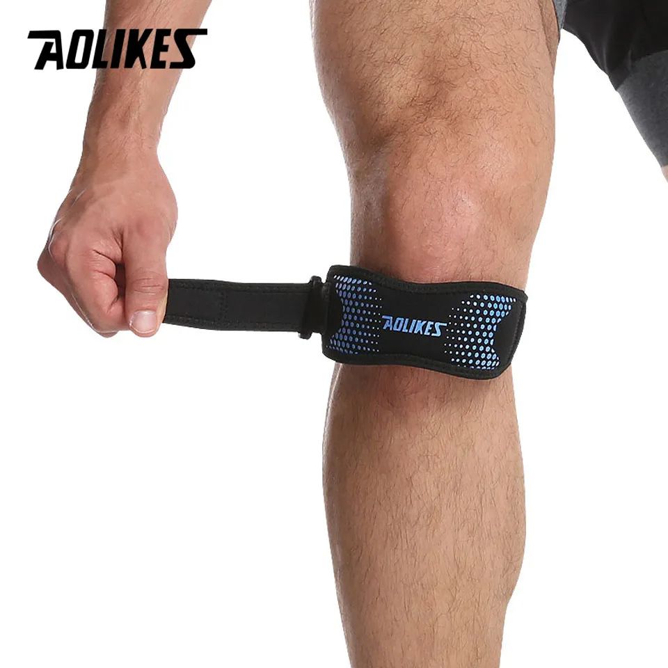 1PCS Adjustable Knee Pad Knee Pain Relief Patella Stabilizer Brace Support for Hiking Soccer Basketball Running Sport Exercise Bands