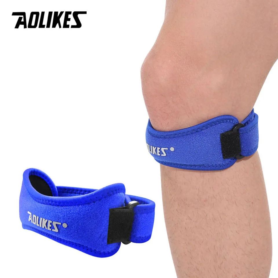 1PCS Adjustable Knee Pad Knee Pain Relief Patella Stabilizer Brace Support for Hiking Soccer Basketball Running Sport Exercise Bands