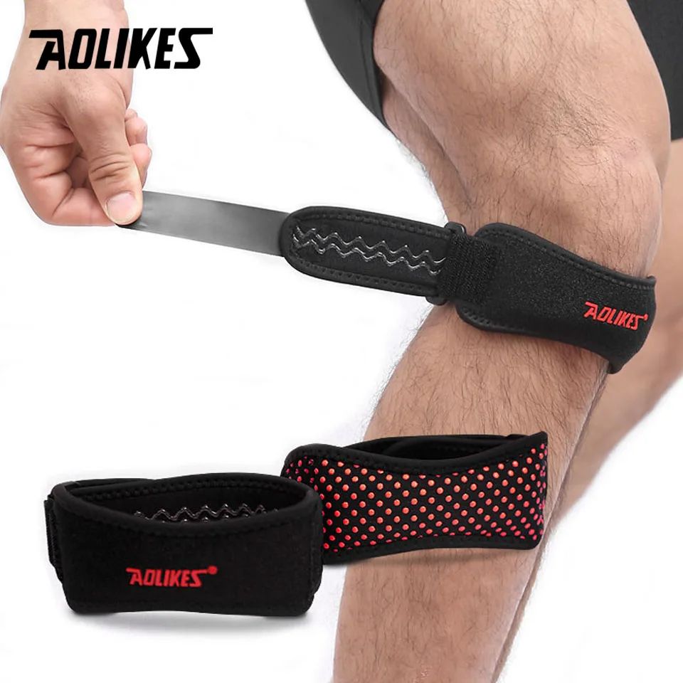 1PCS Adjustable Knee Pad Knee Pain Relief Patella Stabilizer Brace Support for Hiking Soccer Basketball Running Sport Exercise Bands