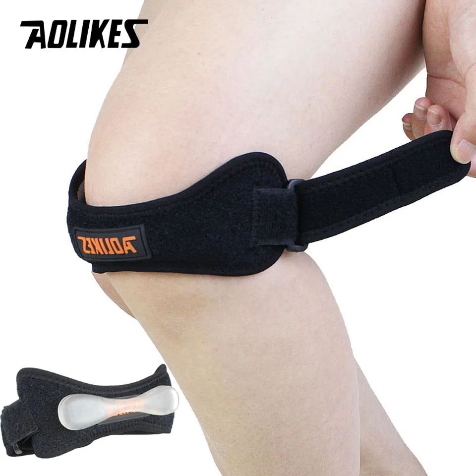 1PCS Adjustable Knee Pad Knee Pain Relief Patella Stabilizer Brace Support for Hiking Soccer Basketball Running Sport Exercise Bands