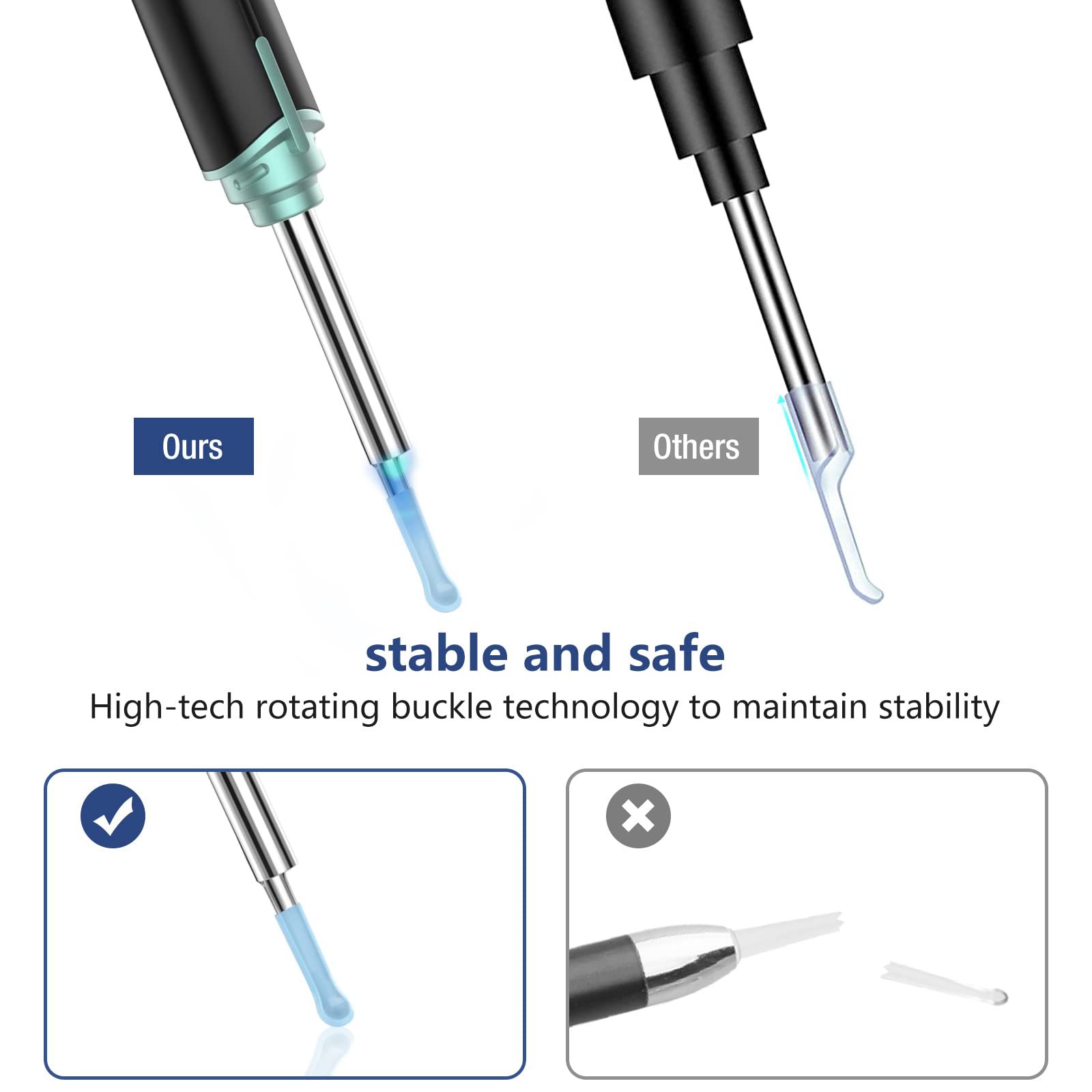 Ear Wax Removal Kit Ear Camera 1920P FHD Wireless Ear Cleaner Ear Wax Remover with 8 PCS Ear Spoon 3.9mm Waterproof Ear Otoscope Endoscope for iPhone, Ipad & Android Smart Phones