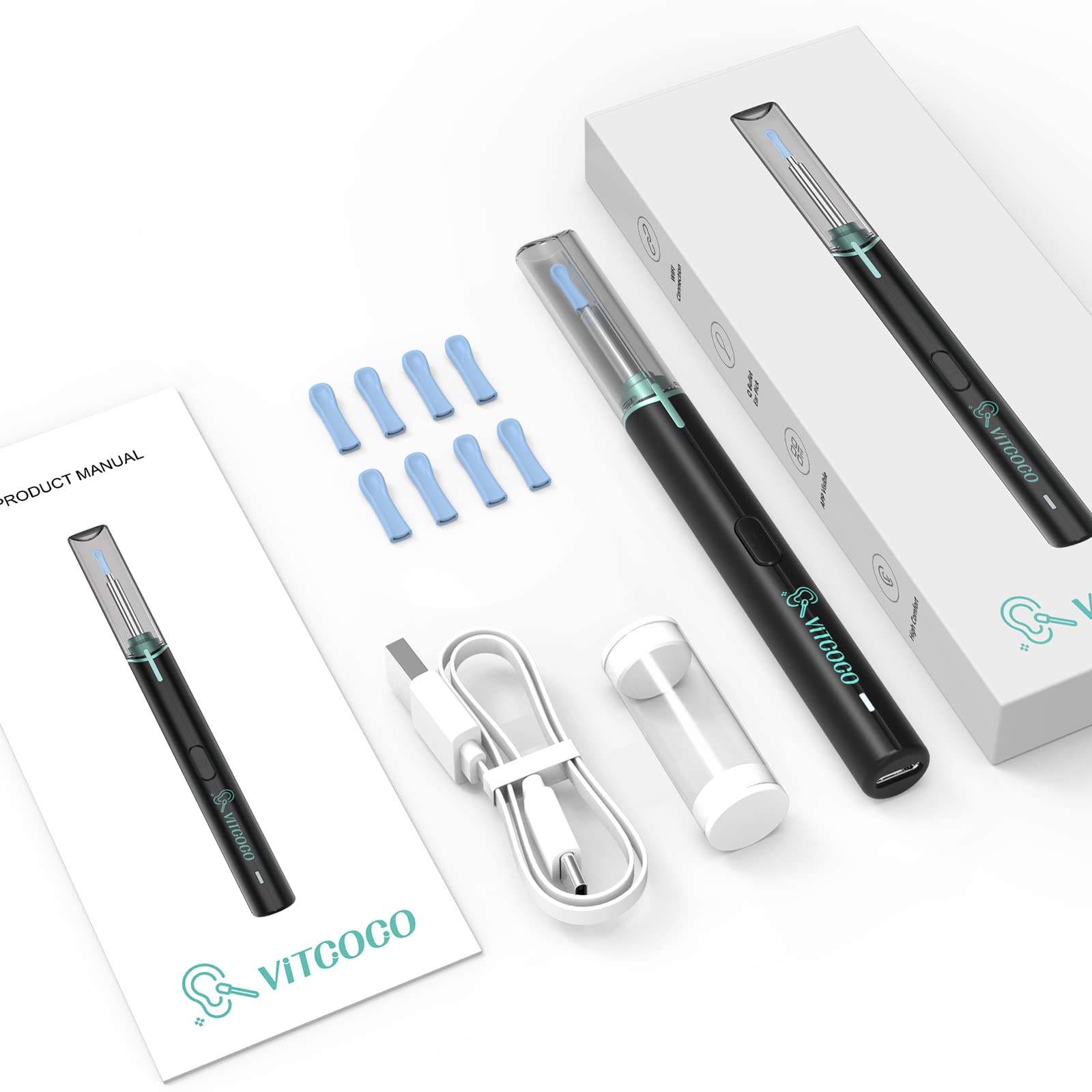 Ear Wax Removal Kit Ear Camera 1920P FHD Wireless Ear Cleaner Ear Wax Remover with 8 PCS Ear Spoon 3.9mm Waterproof Ear Otoscope Endoscope for iPhone, Ipad & Android Smart Phones