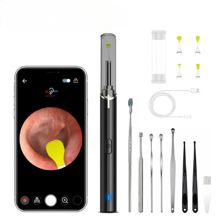 Ear Wax Removal Kit Ear Camera 1920P FHD Wireless Ear Cleaner Ear Wax Remover with 8 PCS Ear Spoon 3.9mm Waterproof Ear Otoscope Endoscope for iPhone, Ipad & Android Smart Phones