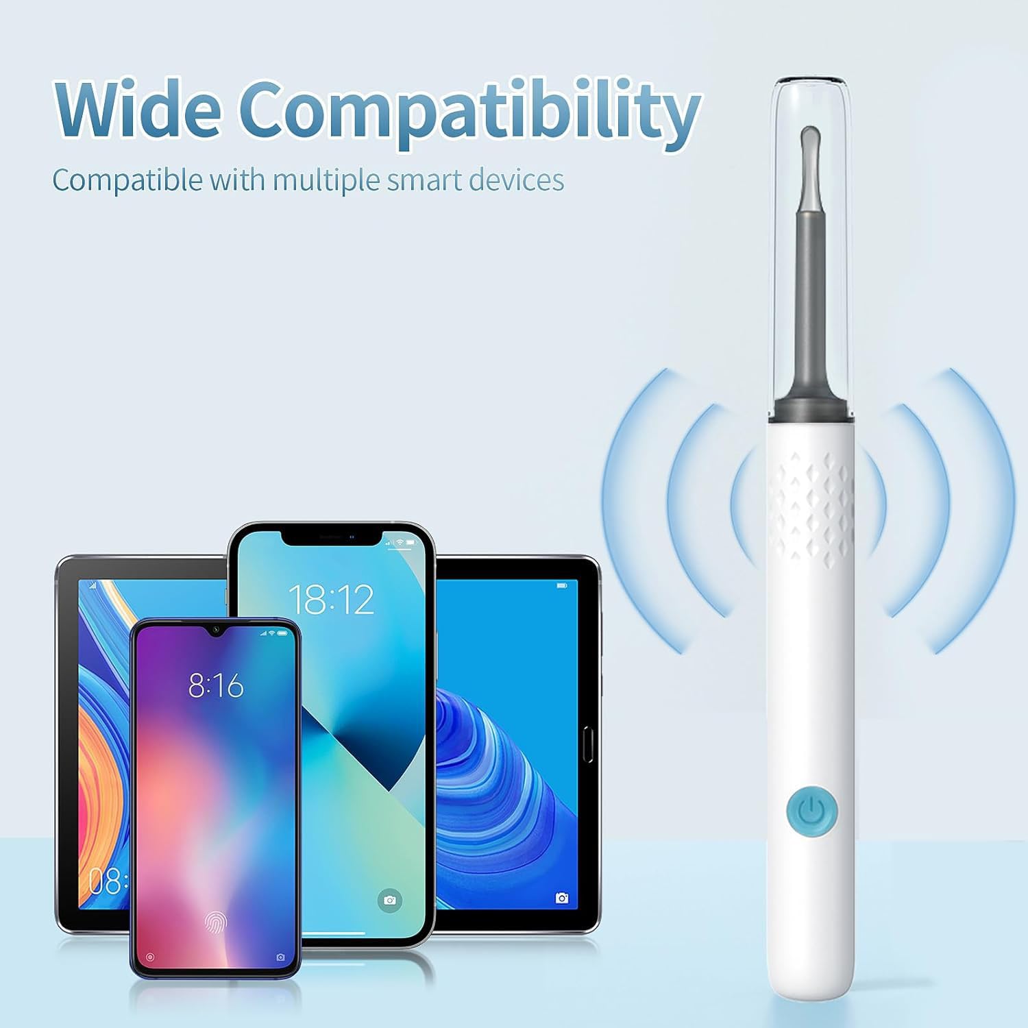 Ear Wax Removal Kit 1080P HD Ear Wax Removal Tool Ear Cleaner Otoscope with 6 LED Lights, Visual Ear Cleaner for iOS & Android