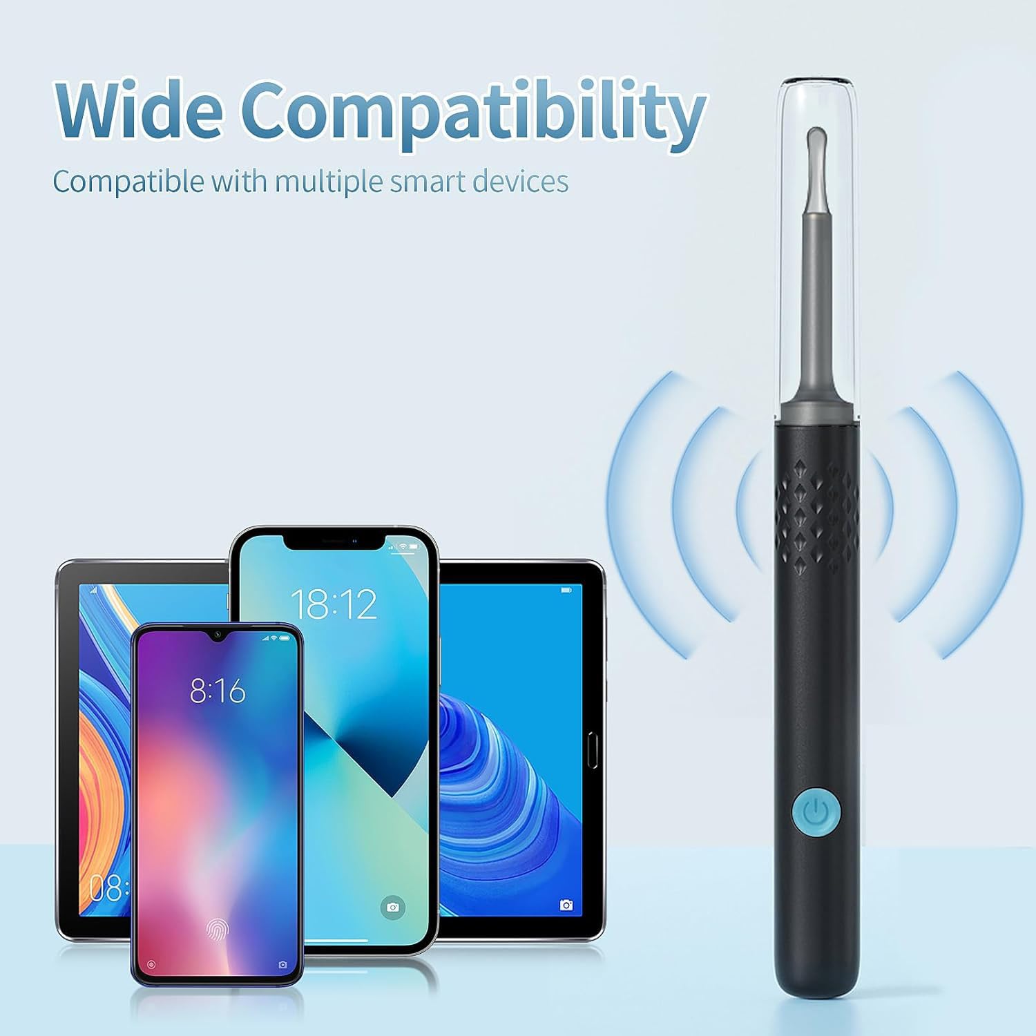 Ear Wax Removal Kit 1080P HD Ear Wax Removal Tool Ear Cleaner Otoscope with 6 LED Lights, Visual Ear Cleaner for iOS & Android