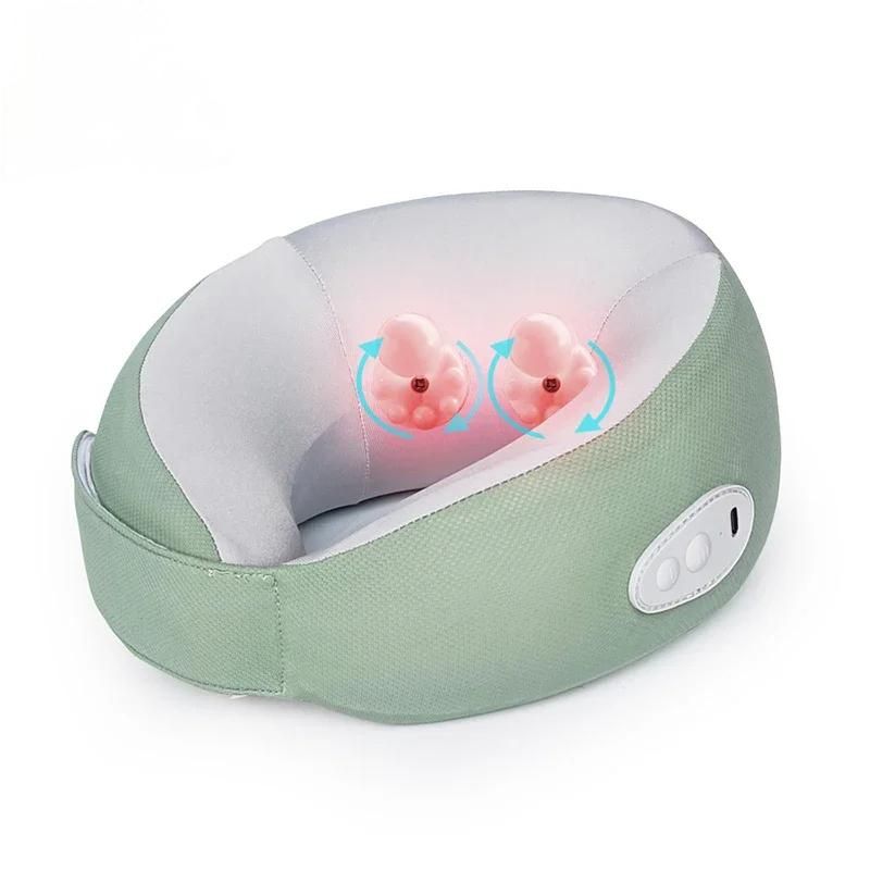 Electric Travel Pillow Neck Massager 38° Heating U-shaped Massage Pillow Relax Cervical Vertebra Pain Relief Health Care