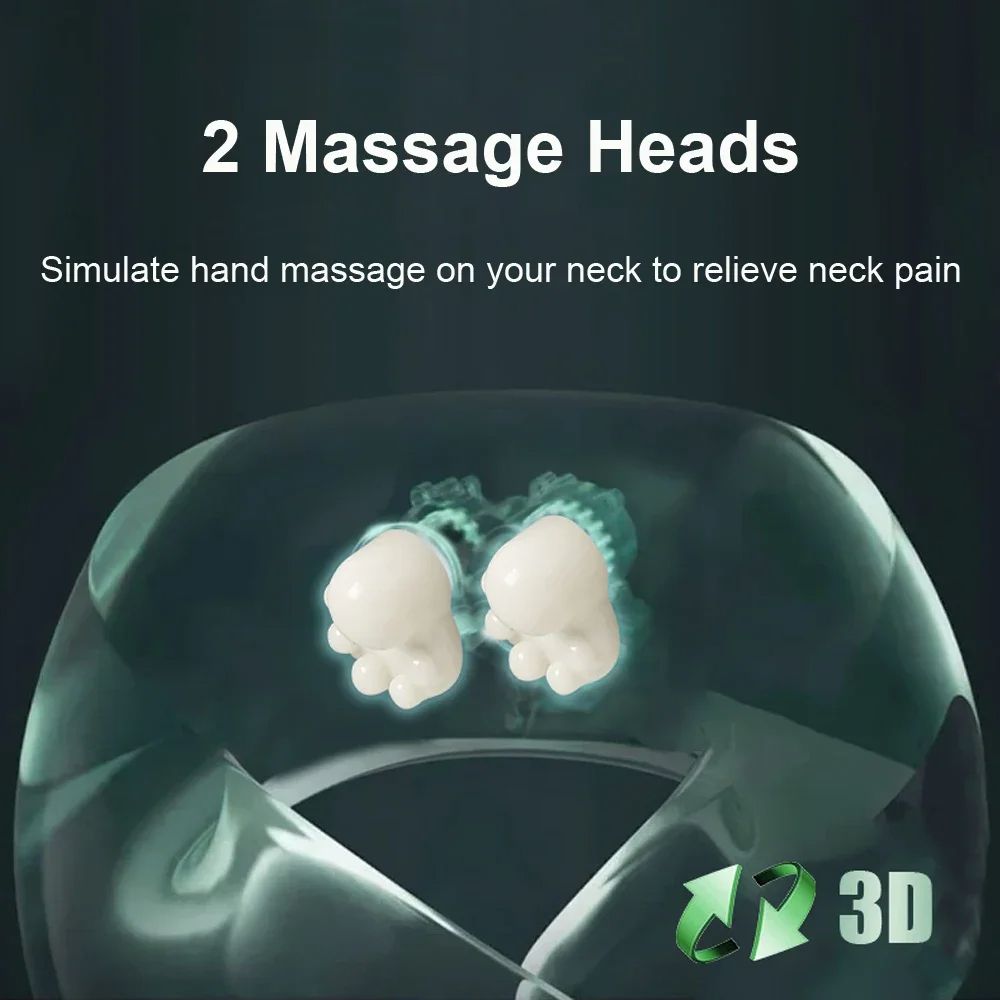 Electric Travel Pillow Neck Massager 38° Heating U-shaped Massage Pillow Relax Cervical Vertebra Pain Relief Health Care