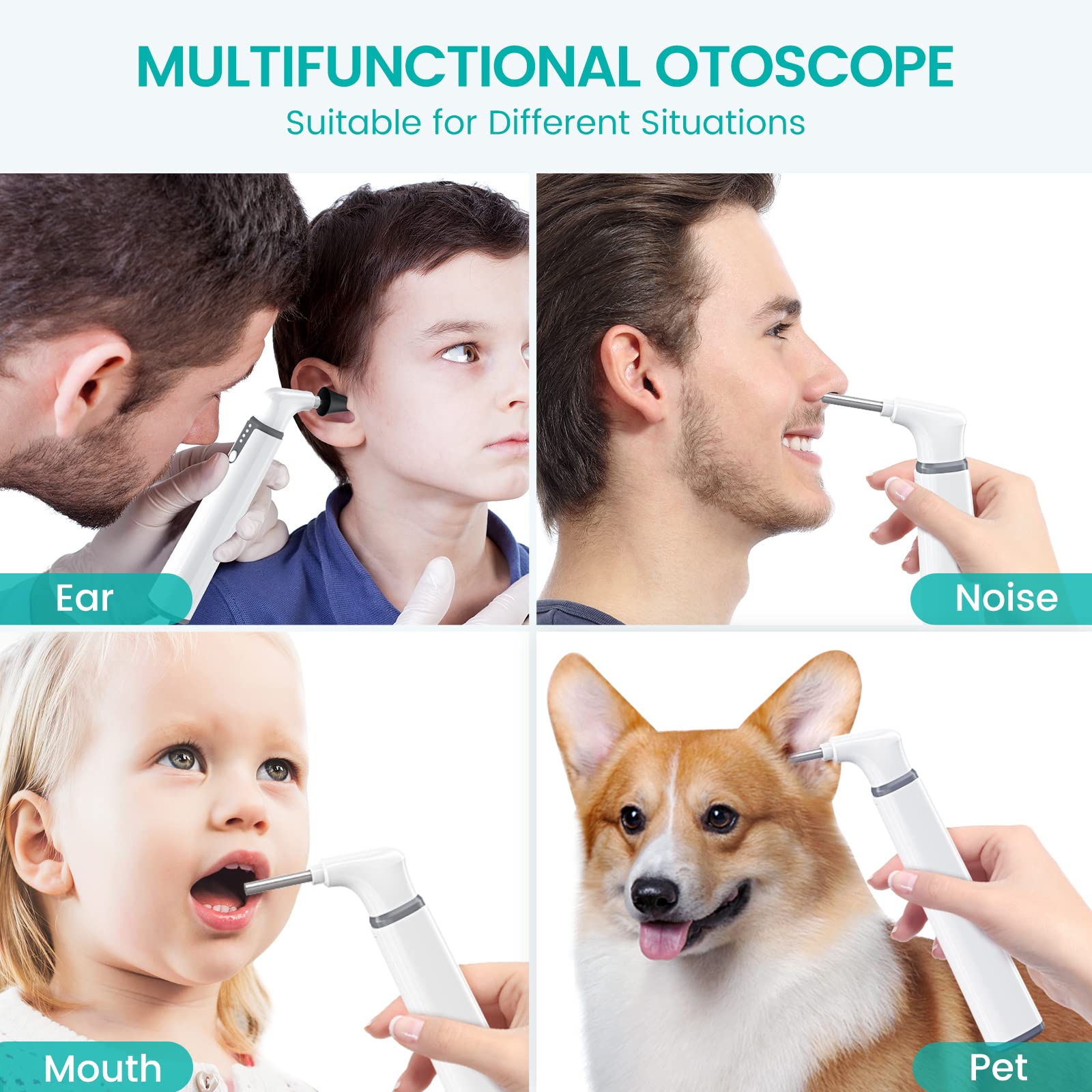 Wireless Otoscope Ear Camera Ear Wax Removal Kit Camera with 6 LED Lights 3.9mm Visual Ear Scope for Kids, Adults & Pets, Compatible with Android/iPhone/iPad