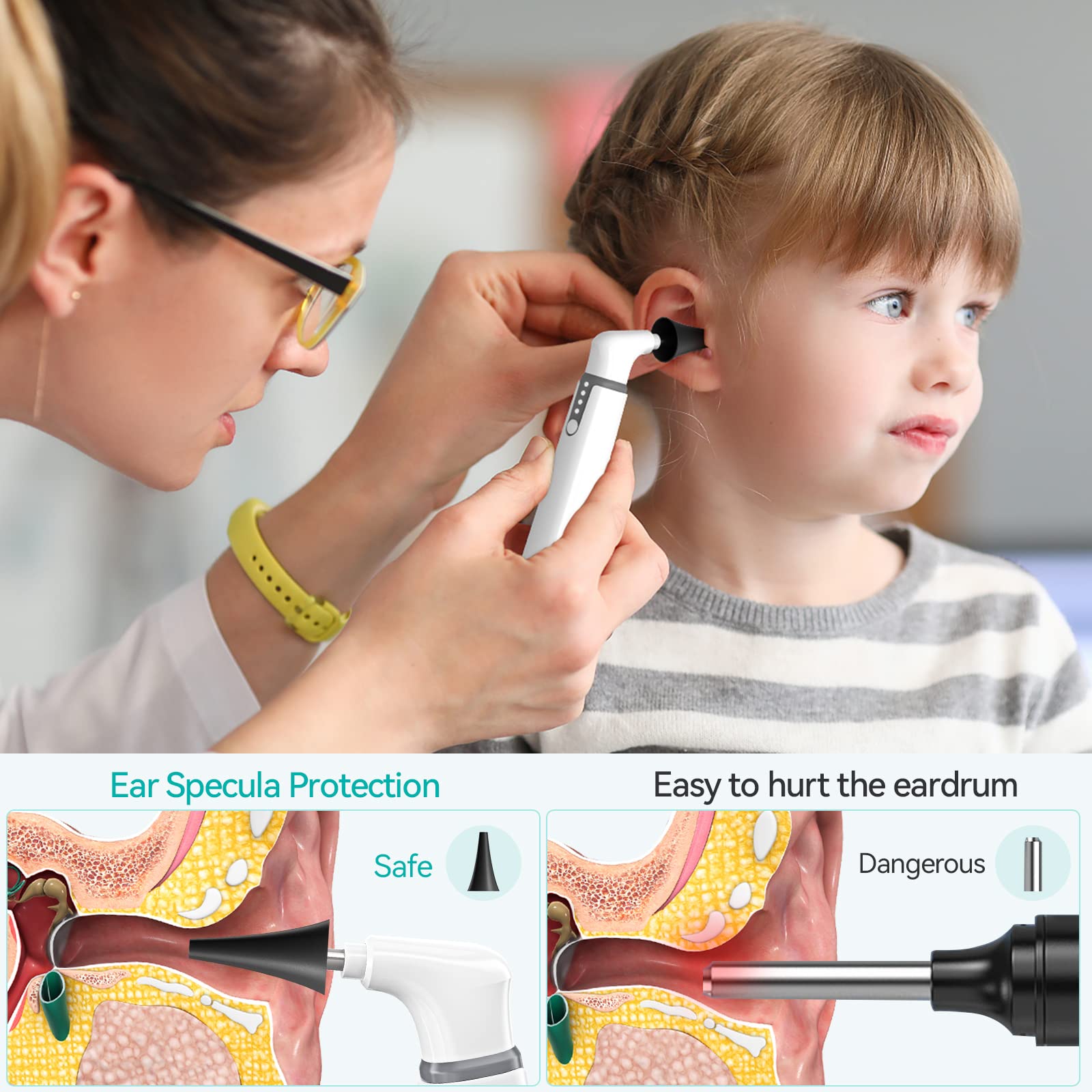 Wireless Otoscope Ear Camera Ear Wax Removal Kit Camera with 6 LED Lights 3.9mm Visual Ear Scope for Kids, Adults & Pets, Compatible with Android/iPhone/iPad