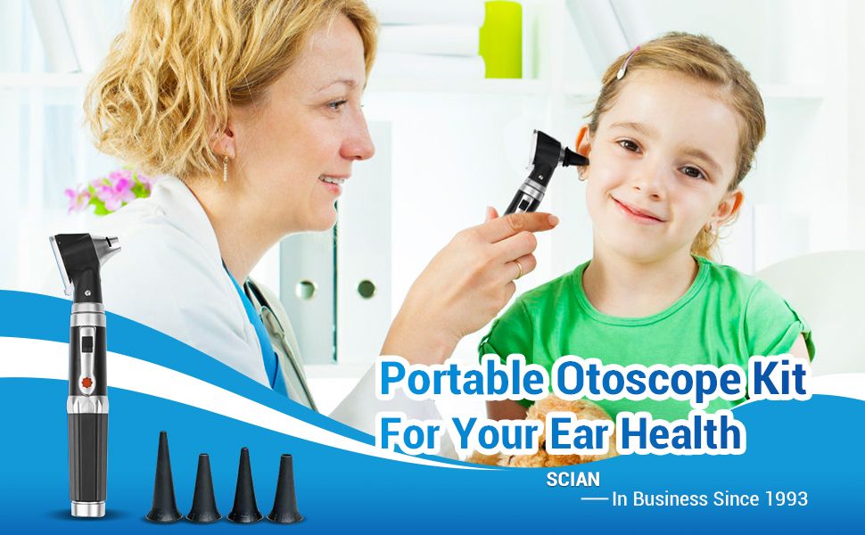 Otoscope Ear Infection Detector Otoscopes and Pocket Ear Scope with Light includes Hard Plastic Case Suitable for Adults, Doctors Multifunction medical otoscope