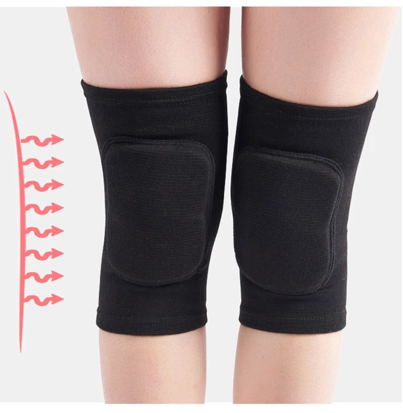 2pcs/pair Sports Compression Knee Pads Elastic Knee Protector Thickened Sponge Knee Brace Support for Dancing Workout Training