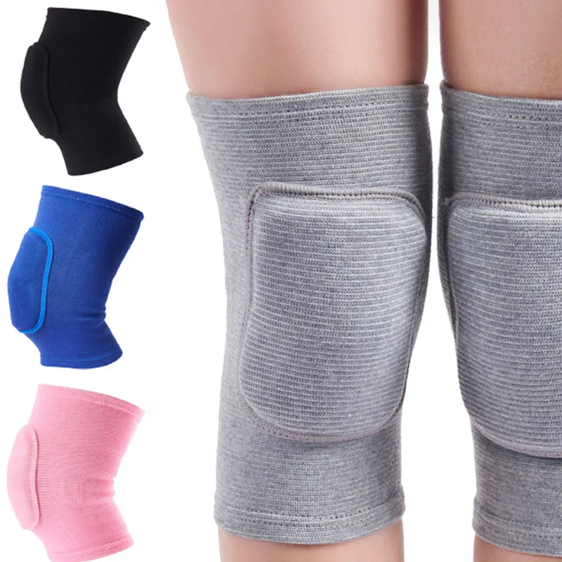 2pcs/pair Sports Compression Knee Pads Elastic Knee Protector Thickened Sponge Knee Brace Support for Dancing Workout Training