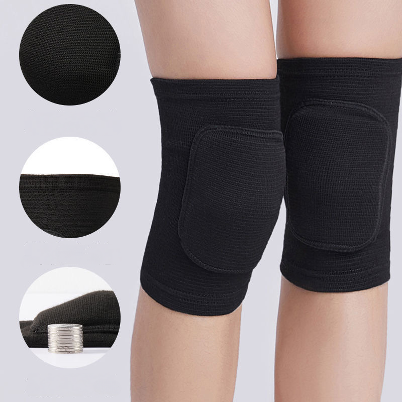 2pcs/pair Sports Compression Knee Pads Elastic Knee Protector Thickened Sponge Knee Brace Support for Dancing Workout Training