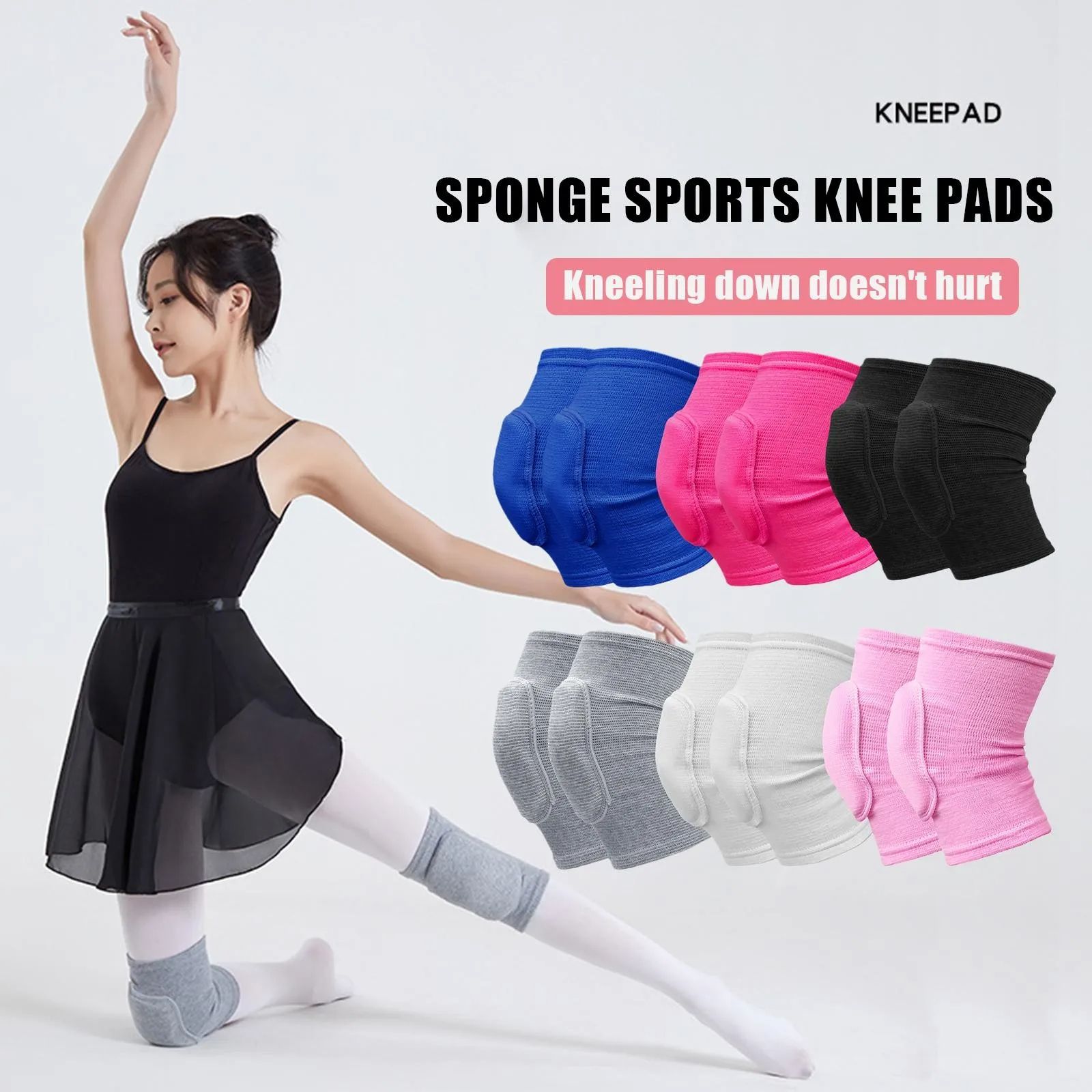 1Pair Sports Knee Pads Compression Brace Volleyball Basketball Knee Pad for Gym Training Knee Support Protector Soccer Shin Guards
