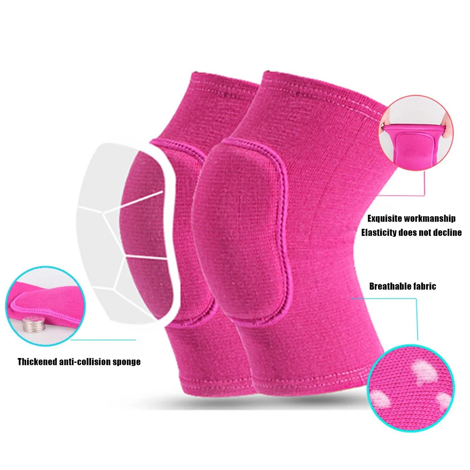 1Pair Sports Knee Pads Compression Brace Volleyball Basketball Knee Pad for Gym Training Knee Support Protector Soccer Shin Guards