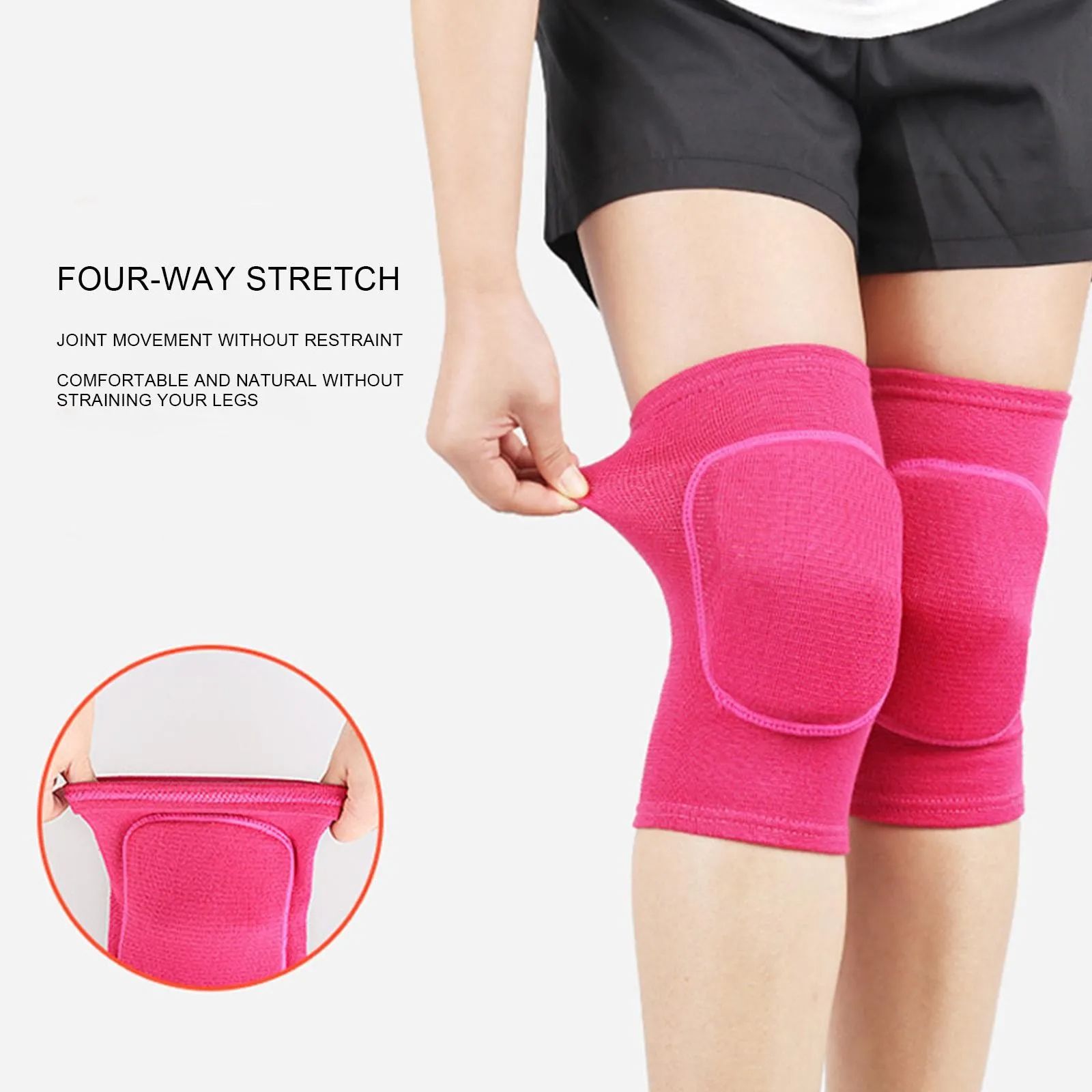 1Pair Sports Knee Pads Compression Brace Volleyball Basketball Knee Pad for Gym Training Knee Support Protector Soccer Shin Guards