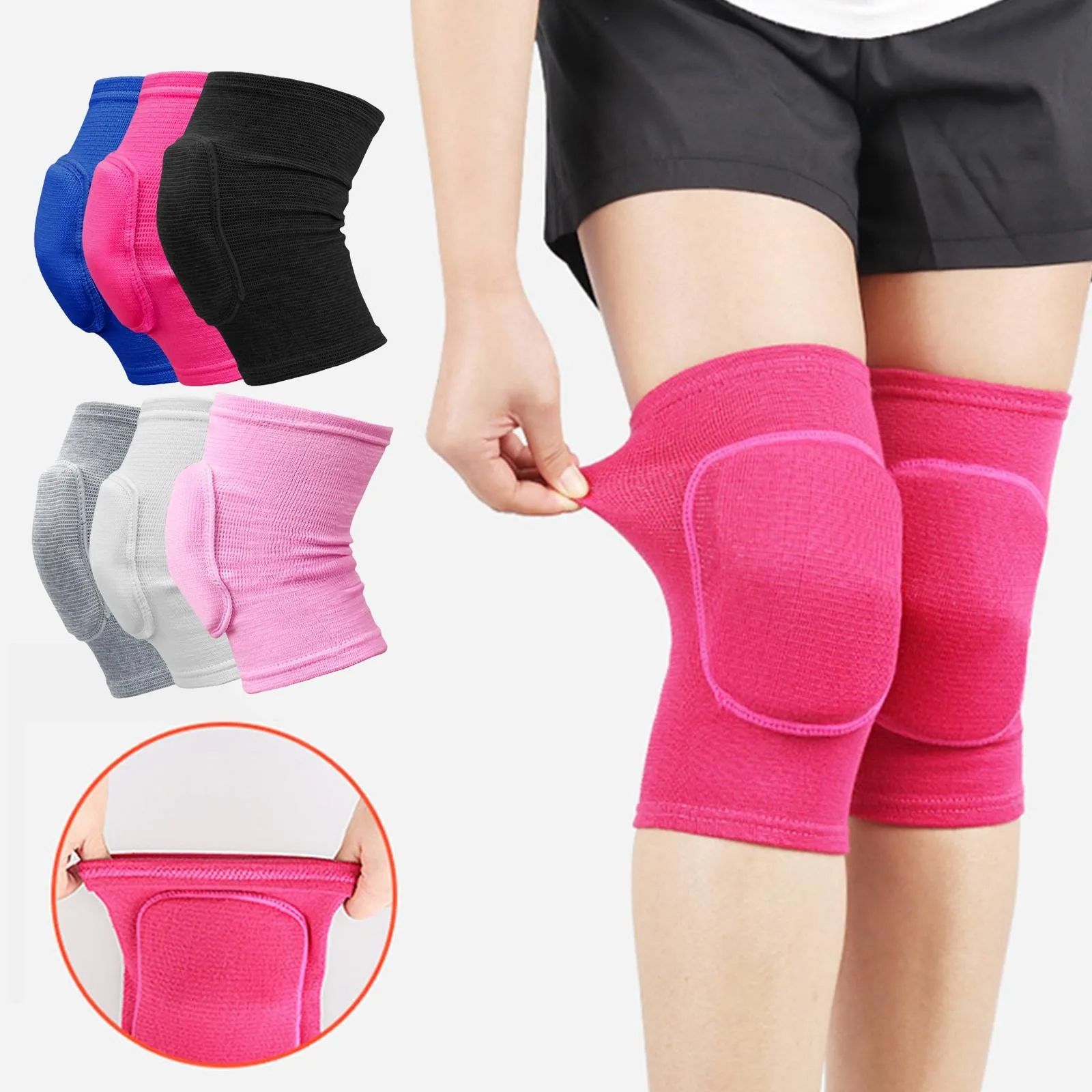 1Pair Sports Knee Pads Compression Brace Volleyball Basketball Knee Pad for Gym Training Knee Support Protector Soccer Shin Guards