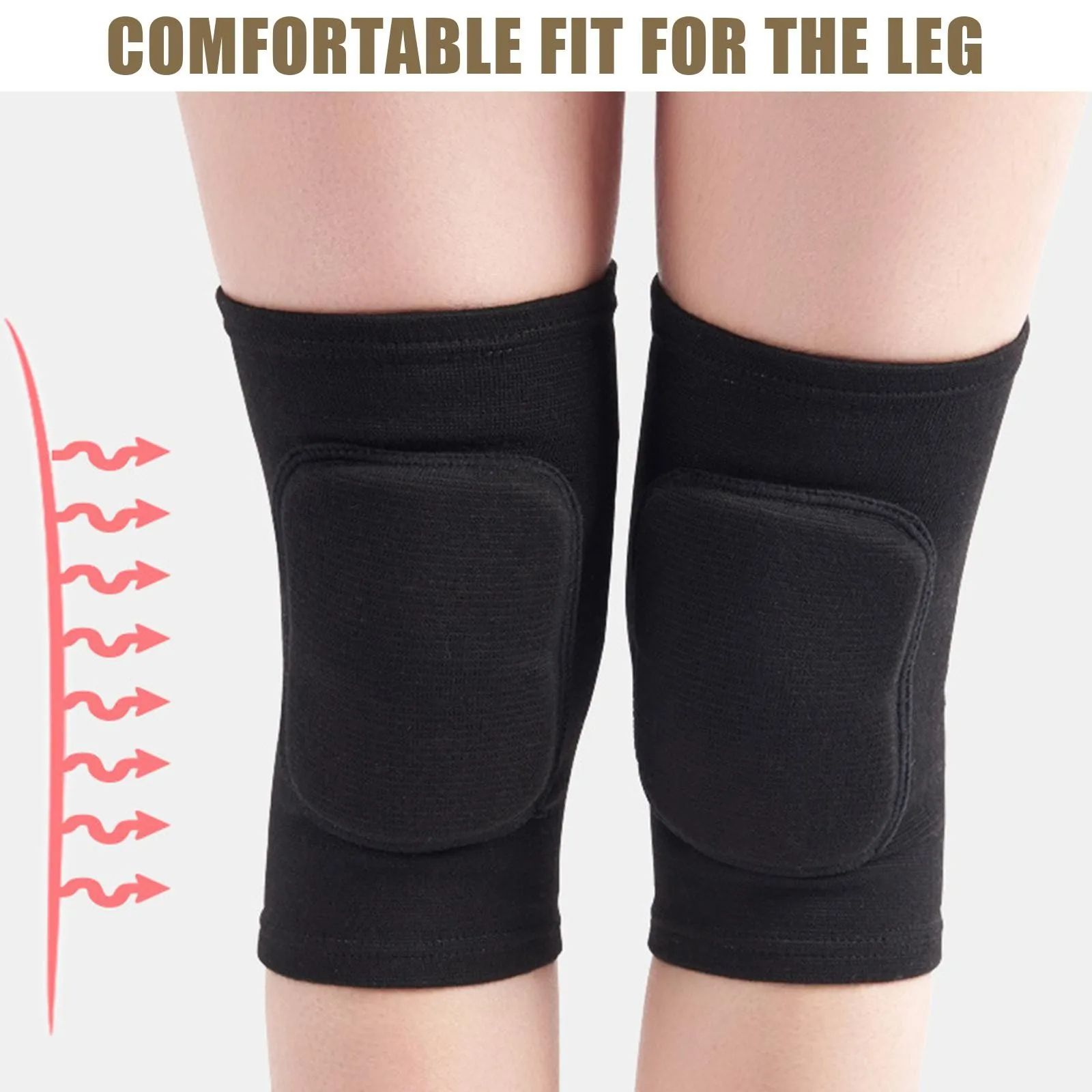 1Pair Sports Knee Pads Compression Brace Volleyball Basketball Knee Pad for Gym Training Knee Support Protector Soccer Shin Guards