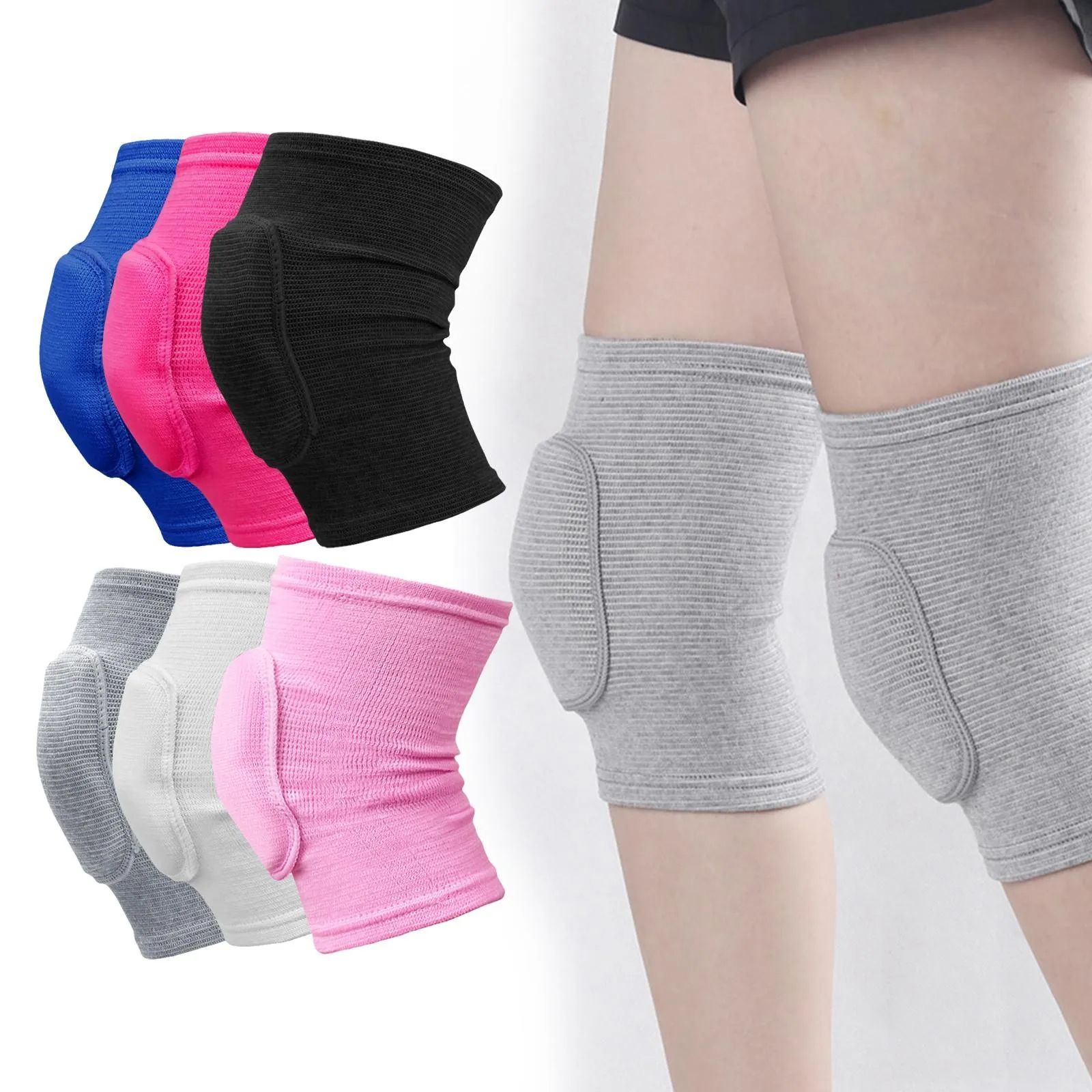 1Pair Sports Knee Pads Compression Brace Volleyball Basketball Knee Pad for Gym Training Knee Support Protector Soccer Shin Guards