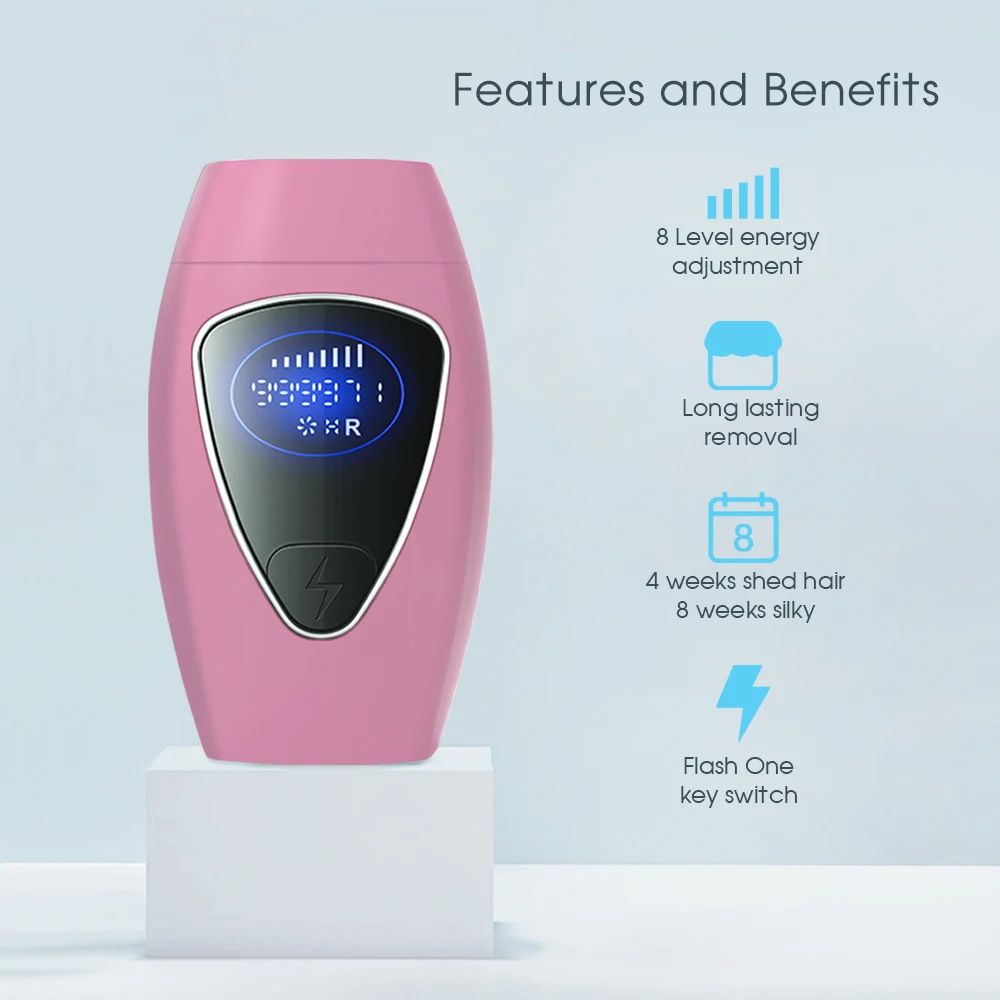 Body Bikinis 999,990 Flash IPL Pulsed Light Epilator 8 Levels Painless Permanent Laser Epilator For Women Hair Removal Safe and painless hair removal instrument