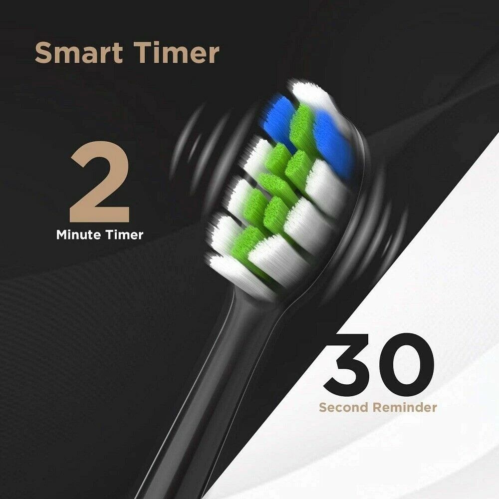 P11 Sonic Whitening Electric Toothbrush Rechargeable USB Charger Ultra Powerful Waterproof 4 Heads and 1 Travel Case Powered Toothbrushes & Accessories