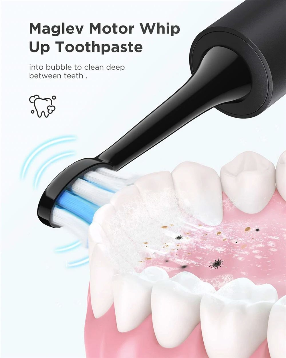 P11 Sonic Whitening Electric Toothbrush Rechargeable USB Charger Ultra Powerful Waterproof 4 Heads and 1 Travel Case Powered Toothbrushes & Accessories