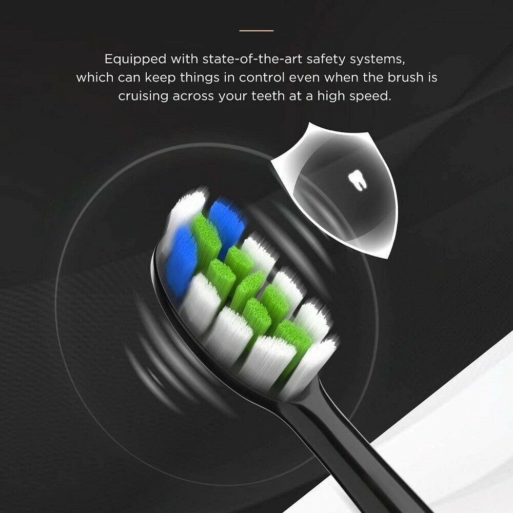 P11 Sonic Whitening Electric Toothbrush Rechargeable USB Charger Ultra Powerful Waterproof 4 Heads and 1 Travel Case Powered Toothbrushes & Accessories