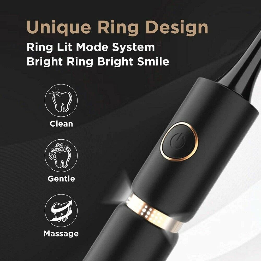 P11 Sonic Whitening Electric Toothbrush Rechargeable USB Charger Ultra Powerful Waterproof 4 Heads and 1 Travel Case Powered Toothbrushes & Accessories