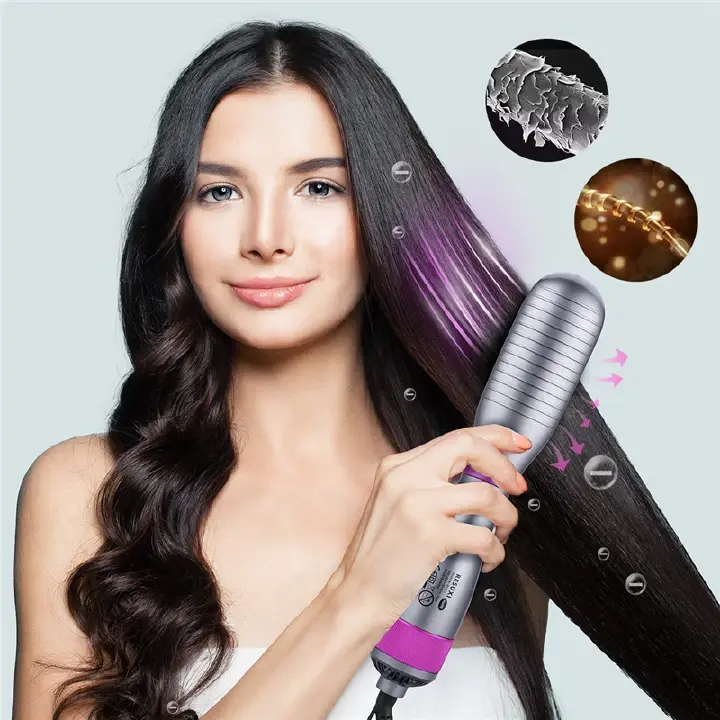 Hair Dryer Brush 350W Hair Brush Low Noise 180 ℃ 3 Speed ​​Anti Scald Design Negative Ion Hair Styling Tools Multifunctional Electric Hot Air Blow Combs Tourmaline Ceramic Hair Dry Brush