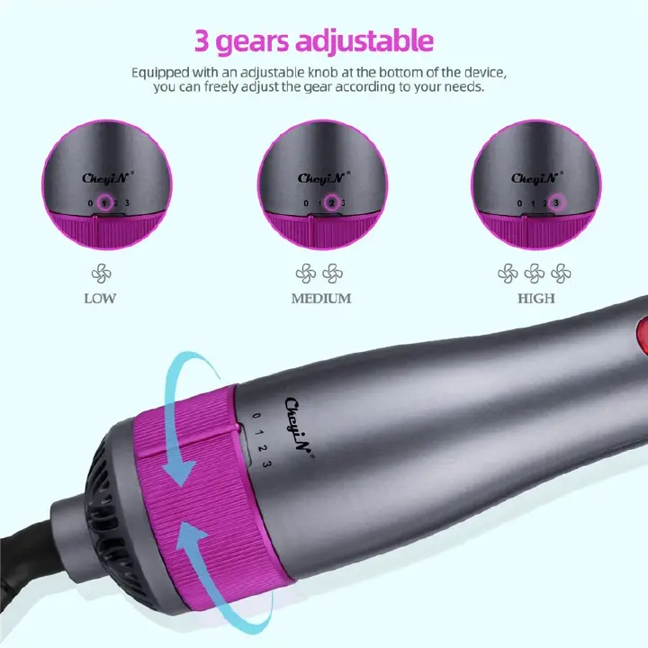 Hair Dryer Brush 350W Hair Brush Low Noise 180 ℃ 3 Speed ​​Anti Scald Design Negative Ion Hair Styling Tools Multifunctional Electric Hot Air Blow Combs Tourmaline Ceramic Hair Dry Brush