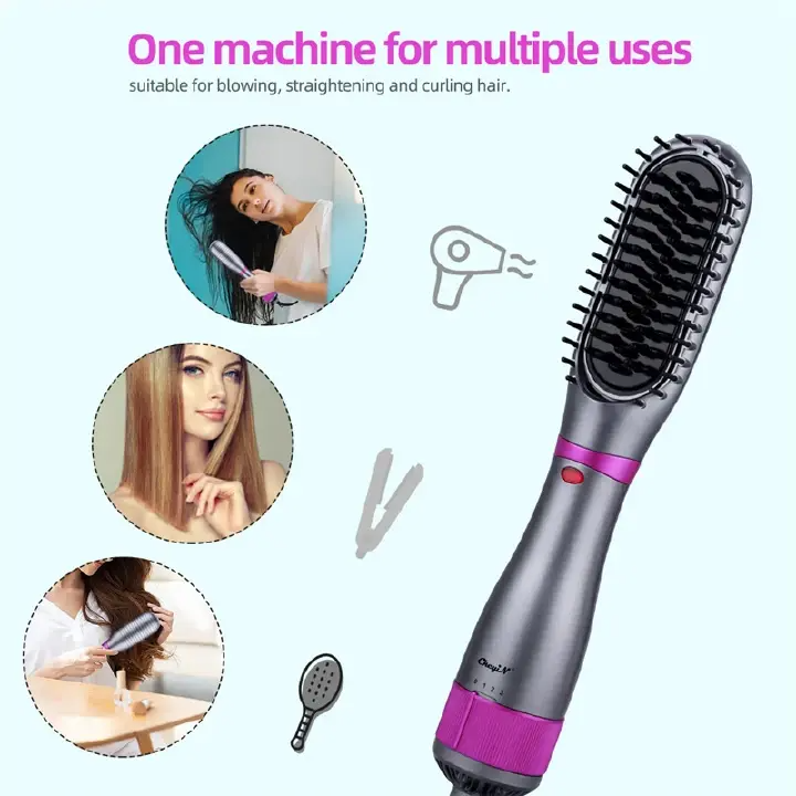 Hair Dryer Brush 350W Hair Brush Low Noise 180 ℃ 3 Speed ​​Anti Scald Design Negative Ion Hair Styling Tools Multifunctional Electric Hot Air Blow Combs Tourmaline Ceramic Hair Dry Brush