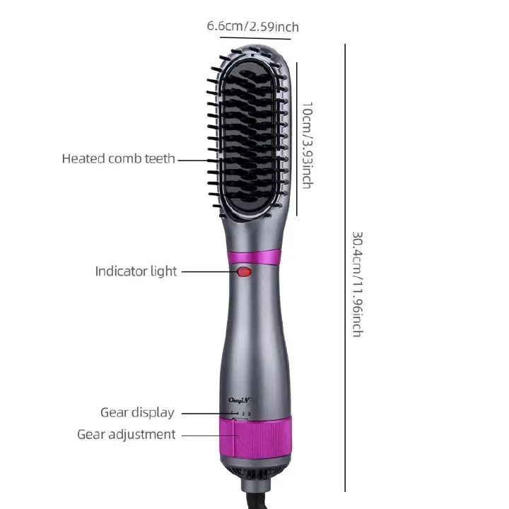 Hair Dryer Brush 350W Hair Brush Low Noise 180 ℃ 3 Speed ​​Anti Scald Design Negative Ion Hair Styling Tools Multifunctional Electric Hot Air Blow Combs Tourmaline Ceramic Hair Dry Brush