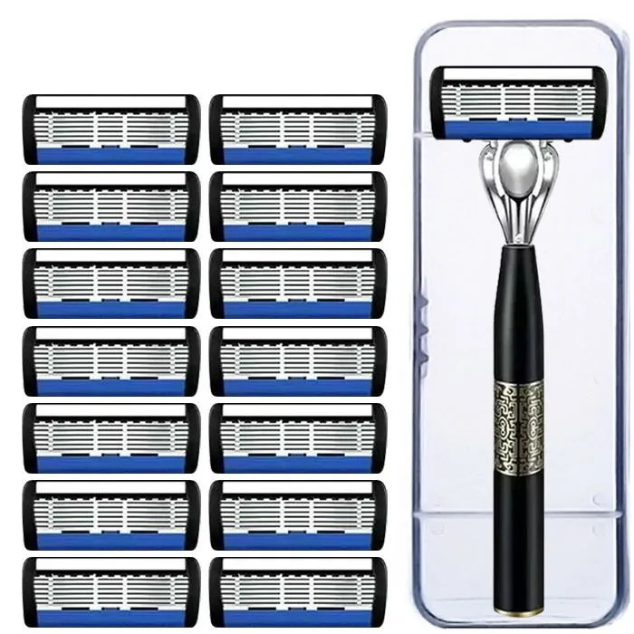 Manual 7-layer Shaver Men's Traditional Shaver Centennial brand shaver Add 3 6 12 tool heads to 1 tool holder Care Hair Beard Shaver
