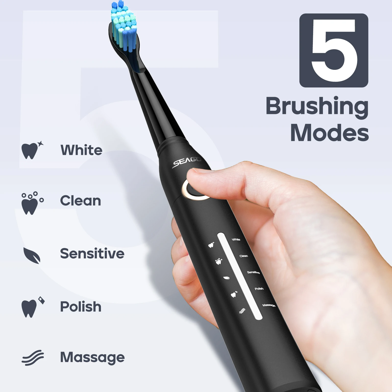 Sonic Electric Toothbrush Tooth brush USB Rechargeable Adult Ultrasonic Teeth Cleaning 10 Replacement Toothbrush Heads