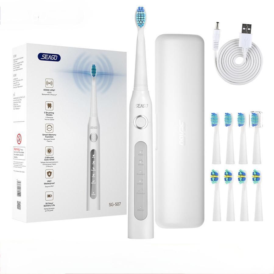 Sonic Electric Toothbrush Tooth brush USB Rechargeable Adult Ultrasonic Teeth Cleaning 10 Replacement Toothbrush Heads