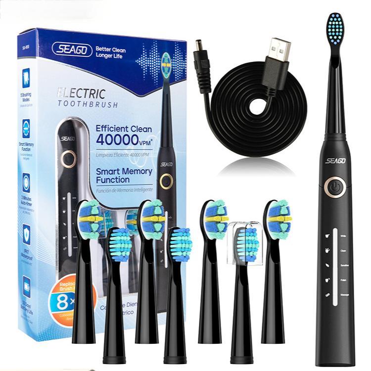 Sonic Electric Toothbrush Tooth brush USB Rechargeable Adult Ultrasonic Teeth Cleaning 10 Replacement Toothbrush Heads