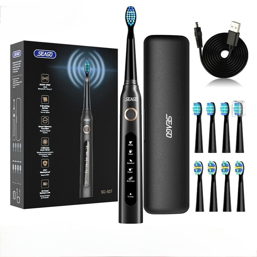 Sonic Electric Toothbrush Tooth brush USB Rechargeable Adult Ultrasonic Teeth Cleaning 10 Replacement Toothbrush Heads