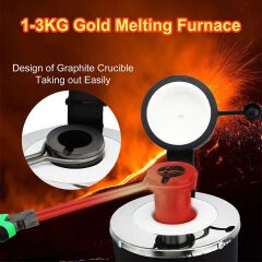 1/2/3KG 1400W 2000F Digital Electric Melting Furnace with Graphite Crucible for Melt Scrap,Silver,Gold,Copper, Aluminum 220V Jewelry Tools Equipments Jewelry Smelting Tools