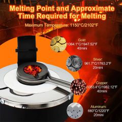 1/2/3KG 1400W 2000F Digital Electric Melting Furnace with Graphite Crucible for Melt Scrap,Silver,Gold,Copper, Aluminum 220V Jewelry Tools Equipments Jewelry Smelting Tools