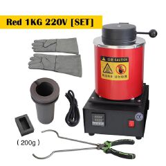 1/2/3KG 1400W 2000F Digital Electric Melting Furnace with Graphite Crucible for Melt Scrap,Silver,Gold,Copper, Aluminum 220V Jewelry Tools Equipments Jewelry Smelting Tools