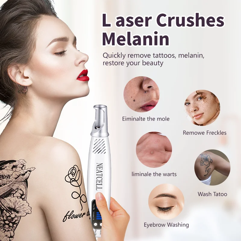Professional Laser Picosecond Red &Blue Light Therapy Remover Dark Spot for Mole Removal Tattoo Skin Pigment Beauty Care Tool