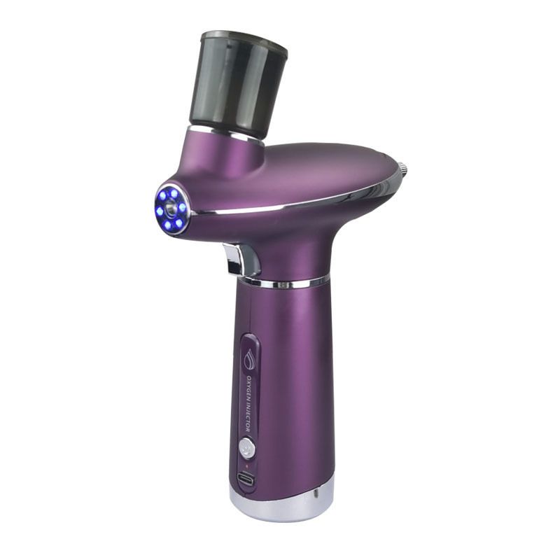Portable Airbrush Water Nebulizer Smooth Red Blue Light Skin Rejuvenation Oxygen Injector Oxygen Meter Facial Beauty Sprayer